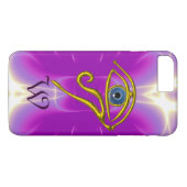 Coques Case-Mate iPhone BLUE TALISMAN MONOGRAM rose Fuchsia violet (Dos (Horizontal))
