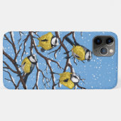 Coques Case-Mate iPhone Blue tit birds en hiver (Dos (Horizontal))