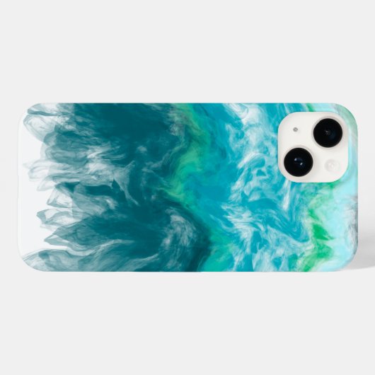 Coques Case-Mate iPhone Blue turquoise Turquoise Digital Ocean Fluid Art (Verso (horizontal))