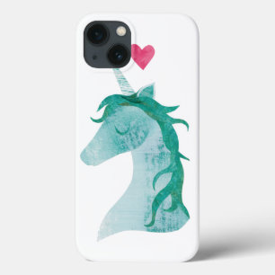 Coques Pour iPhone Blue Unicorn Magic with Heart