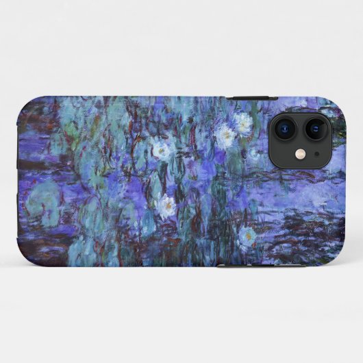 Coques Case-Mate iPhone Blue Water Lilies peinture par Claude Monet (Dos (Horizontal))
