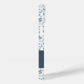 Coques Case-Mate iPhone Blue Watercolor Botanical Pattern Name (Verso / Droite)