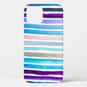 Case-Mate iPhone Case Blue watercolor stripes painted