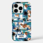 Coques Case-Mate iPhone Blue White moderne Hawaii Island Tropical Custom (Verso)