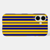 Coques Case-Mate iPhone Blue Yellow Stylish Stripes Pattern Design  (Verso (horizontal))