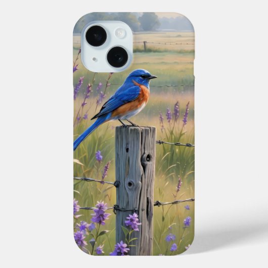 Coques Case-Mate iPhone Bluebird Sur Un Poste De Clôture (Verso)