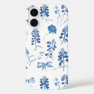 Coques iPhone 16 Bluebonnets Texas Floral Blue Bow Motif