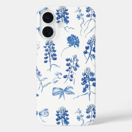 Coques Case-Mate iPhone Bluebonnets Texas Floral Blue Bow Motif (Verso)