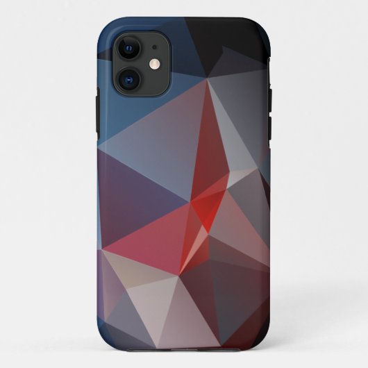 Coques Case-Mate iPhone Blues et rouges Pyramide Abstraite Art Coque-Mate (Dos)