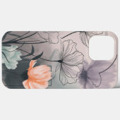 Coques Case-Mate iPhone Blush and Bloom : Fleurs d'encre pastel (Verso (horizontal))