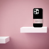 Coques Case-Mate iPhone Blush Élégant Faux Or Rose | Nom & Initiale