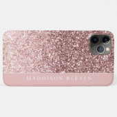 Coques Case-Mate iPhone Blush Monogramme Pailleté Rose Féminin (Dos (Horizontal))