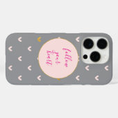 Coques Case-Mate iPhone Blush Noir Rose Gris Or Cœurs (Verso (horizontal))