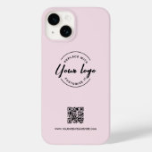 Coques Case-Mate iPhone Blush Pink Custom Business Logo Website Code QR (Verso)