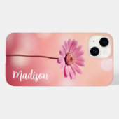 Coques Case-Mate iPhone Blush Pink Daisy Nom personnalisé (Verso (horizontal))