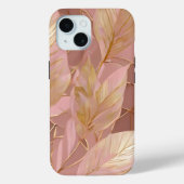 Coques Case-Mate iPhone Blush Pink Gold Boho Modern Leaves Collection (Verso)