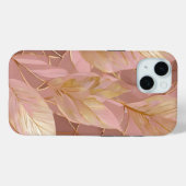 Coques Case-Mate iPhone Blush Pink Gold Boho Modern Leaves Collection (Verso (horizontal))