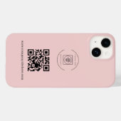 Coques Case-Mate iPhone Blush Pink Logo QR Code Business iphone case (Verso (horizontal))