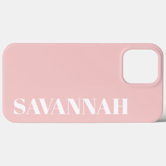 Coques Case-Mate iPhone Blush Pink nom personnalisé simple (Verso (horizontal))