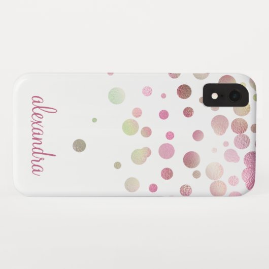 Coques Case-Mate iPhone Blush Pink Pastel Iriascendance Nom Confetti (Dos (Horizontal))