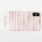 Coques Case-Mate iPhone Blush Pink - Rose Gold Boho Motif Monogramme (Dos (Horizontal))