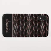 Coques Case-Mate iPhone Blush Pink - Rose Gold Boho Motif Monogramme (Dos (Horizontal))