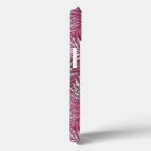 Coques Case-Mate iPhone Blush rose chic fuchsia pailleté feuilles monogram (Verso / Droite)