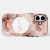 Coques Case-Mate iPhone Blush rose Floral Gold Parties scintillant Amour (Verso (horizontal))