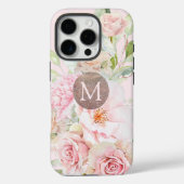 Coques Case-Mate iPhone Blush Rose Gold Floral Monogrammé  (Verso)
