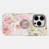 Coques Case-Mate iPhone Blush Rose Gold Floral Monogrammé  (Verso (horizontal))