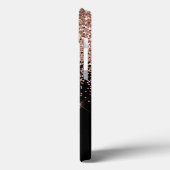 Coques Case-Mate iPhone Blush Rose Noir Pailleté Monogramme Doré Rose (Verso / Gauche)