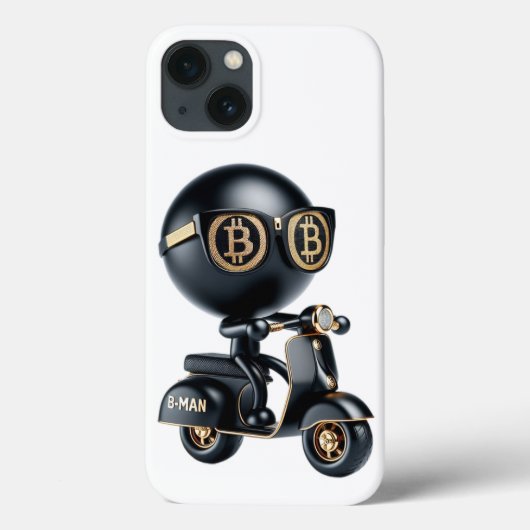 Coques Case-Mate iPhone  Bman sur un scooter, Bitcoin, par Natasha Us   (Verso)