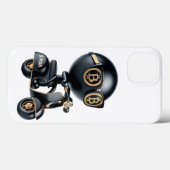 Coques Case-Mate iPhone  Bman sur un scooter, Bitcoin, par Natasha Us   (Verso (horizontal))