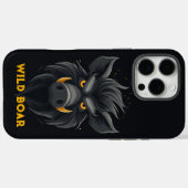 Coques Case-Mate iPhone Boar sauvage en colère Noir (Verso (horizontal))