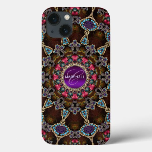 Coques Case-Mate iPhone Bohème Tapisserie Art Monogramme (Verso)