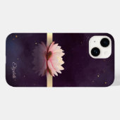 Coques Case-Mate iPhone Boho à fleurs de lotus en bande d'or (Verso (horizontal))