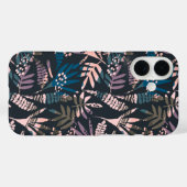 Coques Case-Mate iPhone Boho Abstrait Motif rose bleu noir (Verso (horizontal))