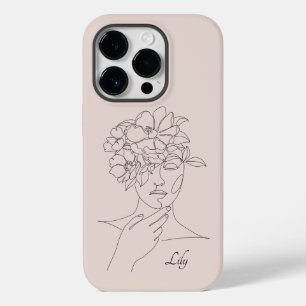 Coque Pour iPhone 14 Pro Boho Abstrait Simple Line Art, Boho Chic