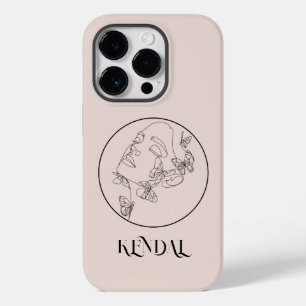 Coque Pour iPhone 14 Pro Boho Abstrait Simple Line Art, Boho Chic