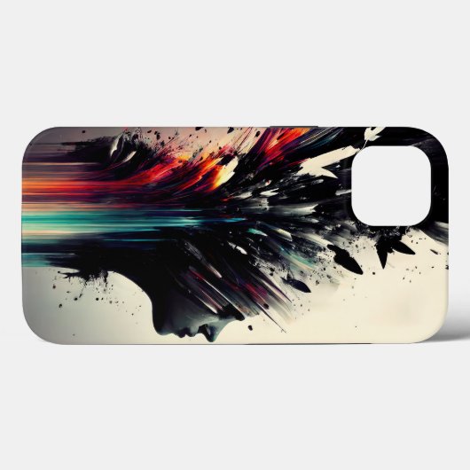 Coques Case-Mate iPhone Boho art abstrait avec visage de fille (Verso (horizontal))
