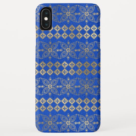 Coques Case-Mate iPhone Boho bleu et or Floral Mandala Motif (Dos)