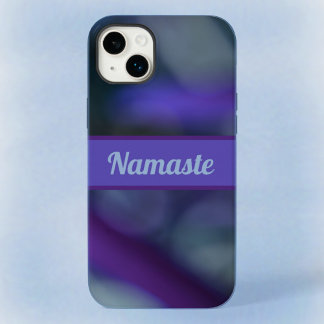 Coque Pour iPhone 14 Plus Boho bleu violet Chic Abstrait avec nom