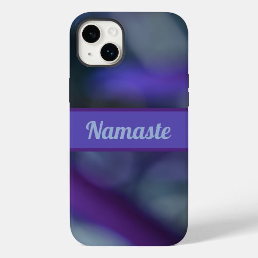 Coques Case-Mate iPhone Boho bleu violet Chic Abstrait avec nom (Verso)