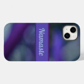 Coques Case-Mate iPhone Boho bleu violet Chic Abstrait avec nom (Verso (horizontal))