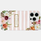 Coques Case-Mate iPhone Boho Blooms Bleu Strigramme (Verso (horizontal))