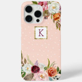 Coques Case-Mate iPhone Boho Blooms Blush Dot Monogramme (Verso)
