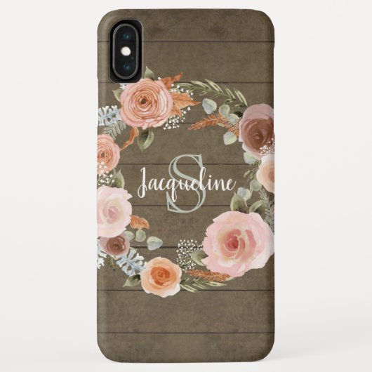 Coques Case-Mate iPhone Boho Blush Rose Floral Récupéré Nom de la grange B (Dos)