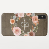 Coques Case-Mate iPhone Boho Blush Rose Floral Récupéré Nom de la grange B (Dos (Horizontal))