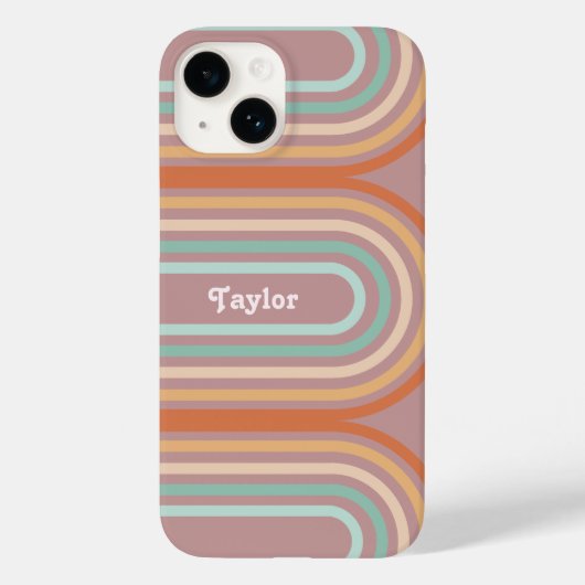 Coques Case-Mate iPhone Boho Bohemian Pastel Rainbow Mauve Arrière - plan (Verso)