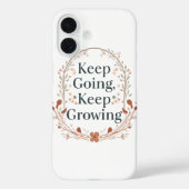 Coques Case-Mate iPhone Boho Botanical "Keep Growing" Motivational Graphic (Verso)